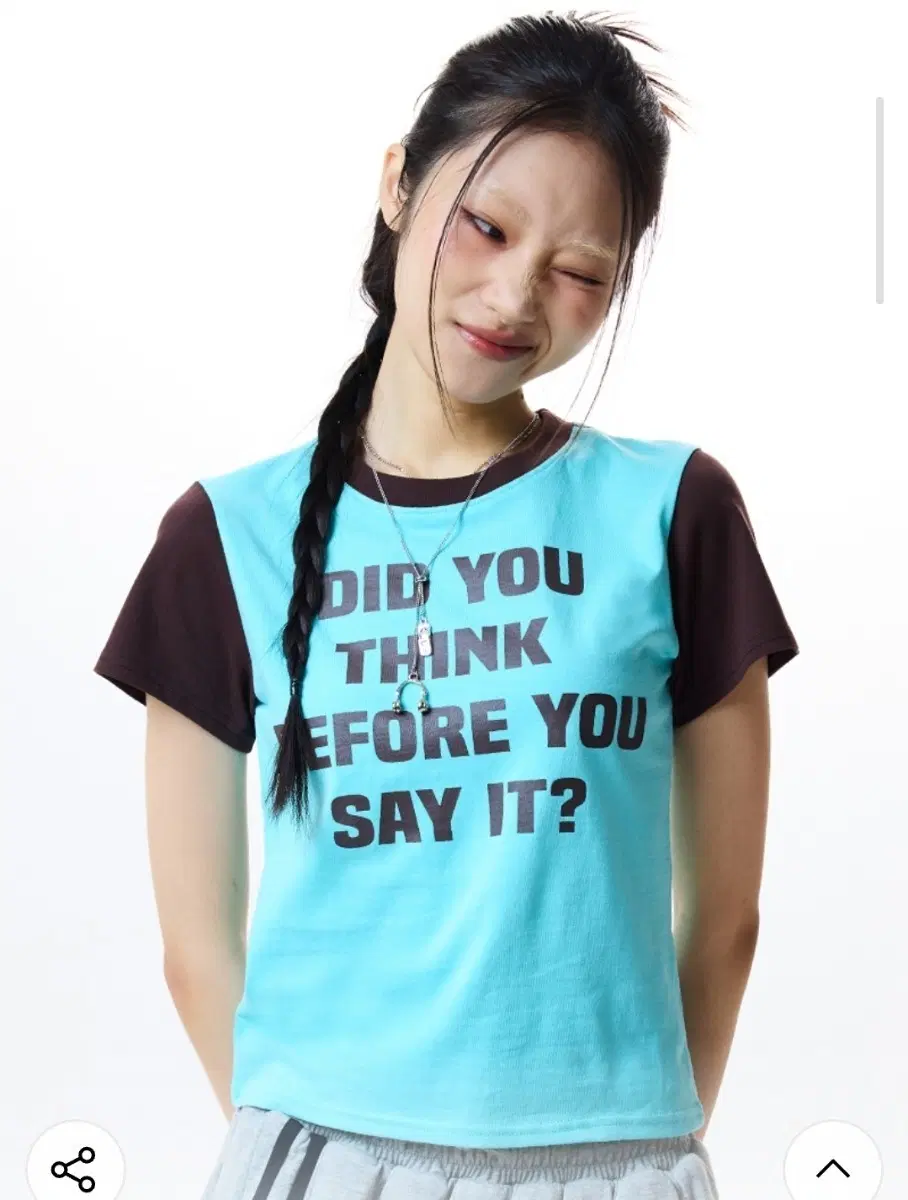 44~55 Y2K 배색 반팔티 러브이즈트루 LUVISTRUE