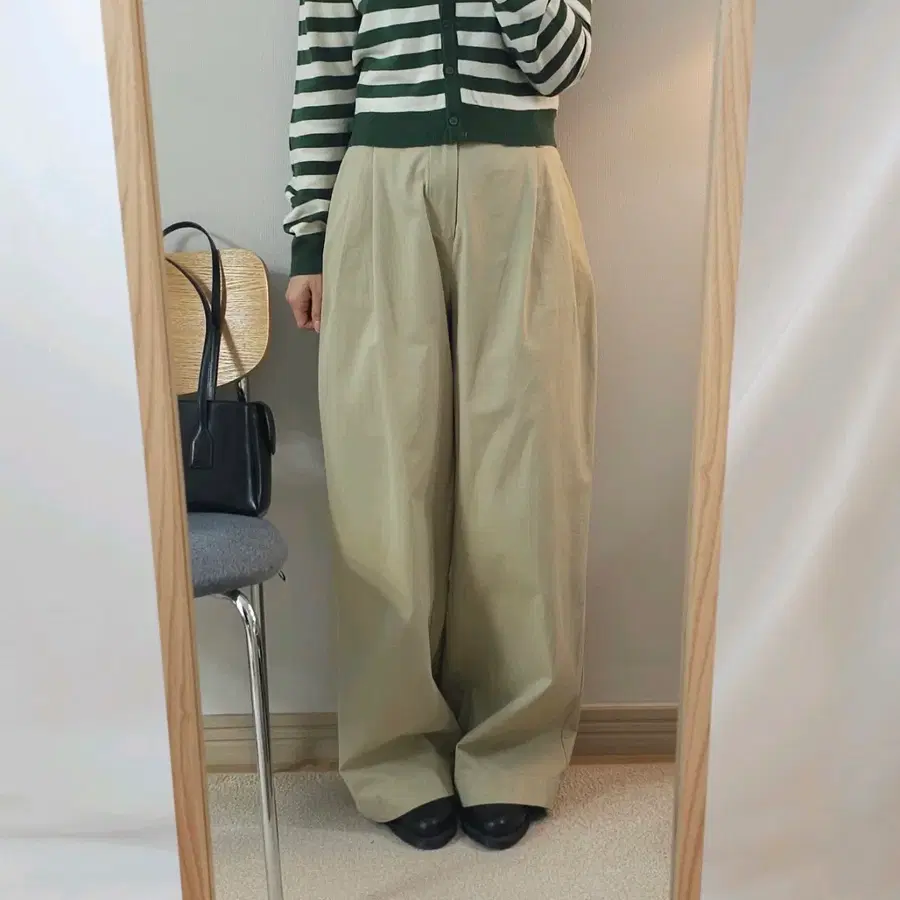 (M)베이델리 여성 투턱 와이드 코튼 슬랙스 봄가을 W4673