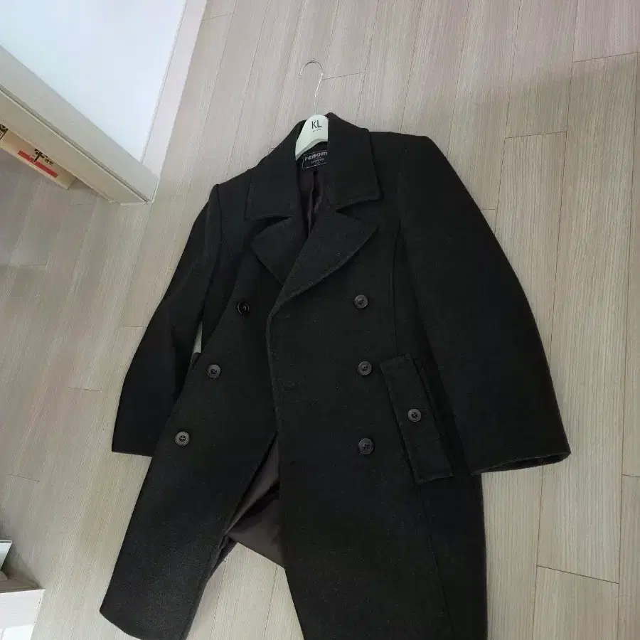 레노마 더블 코트 블랙
