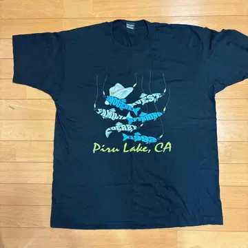 90s 빈티지 T셔츠 USA제 Piru Lake 기업 로고