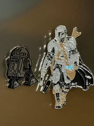 스타 워즈 만달로리안 & R2-D2 핀 배지 2개 세트