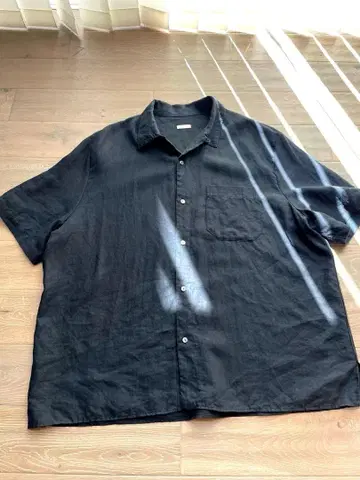 LIDNM LINEN WASHER HUGE SHIRT FADE BLACK