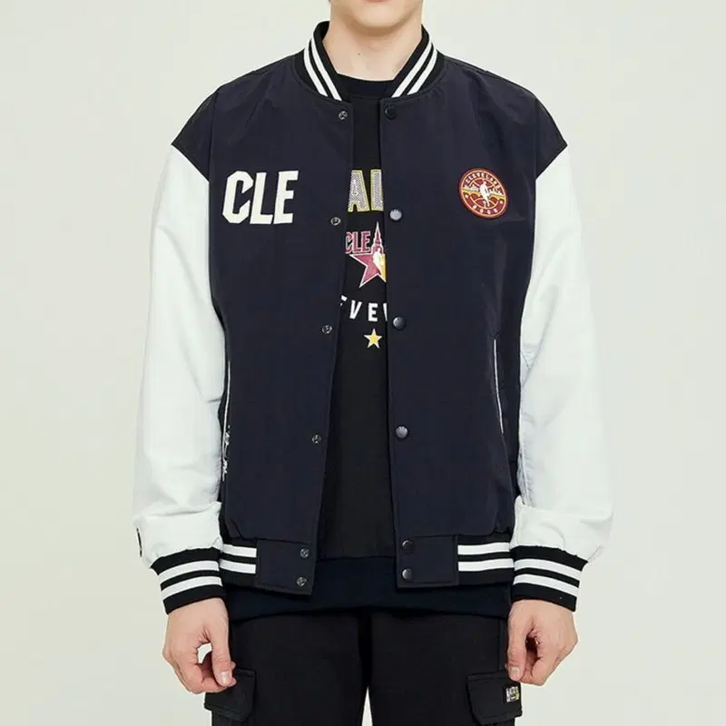 M NBA 엔비에이 CLE 클리브랜드 스타디움 바시티 자켓