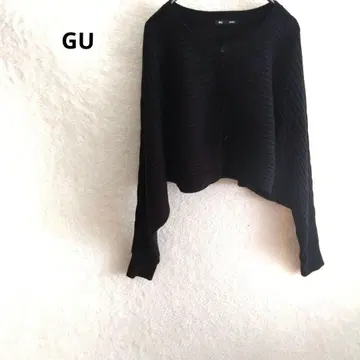 GU 가디건 블랙 심플 무지 긴팔 캐주얼 M