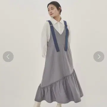 idem 비대칭 프릴 오버롤 스커트