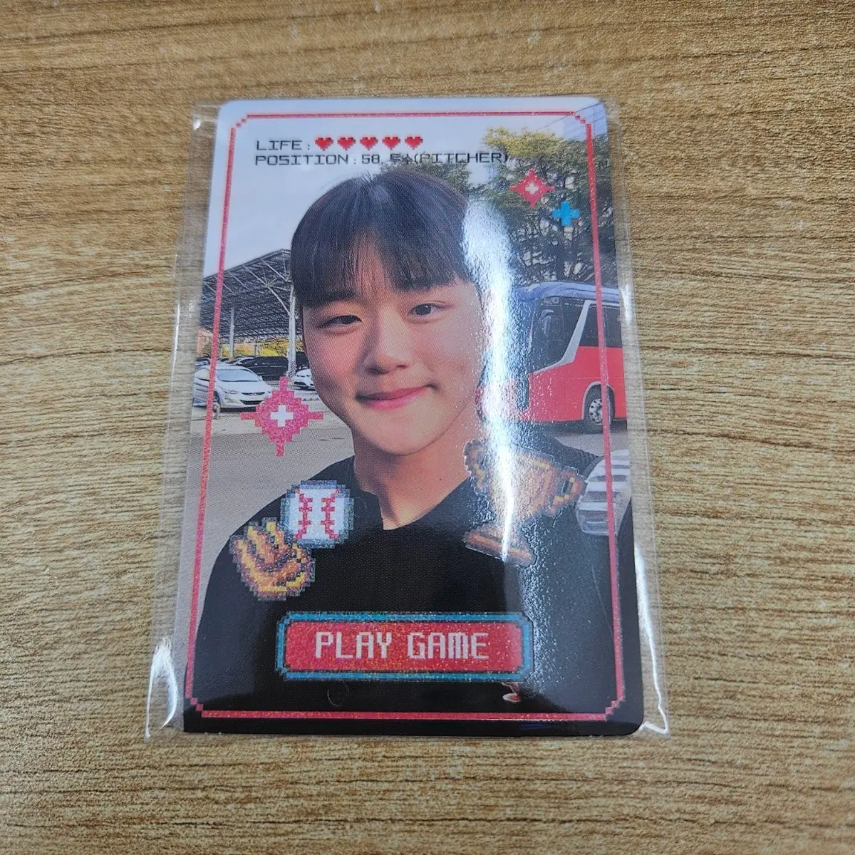 야구선수 박준우 포토카드 픽셀아트 디자인