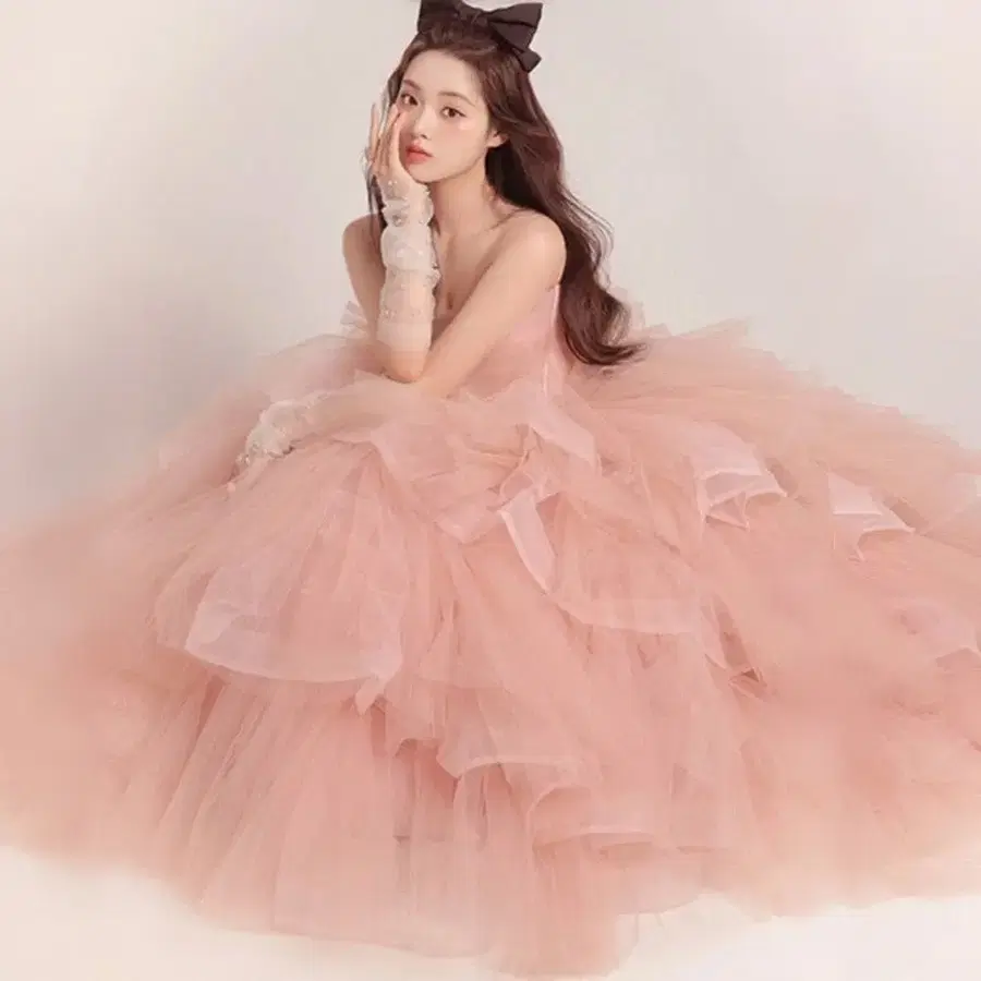 핑크색 웨딩 드레스