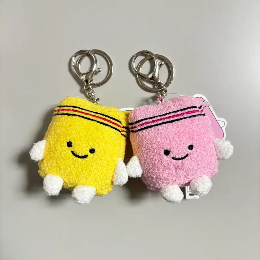 때밀이 봉제인형 키링 6cm 핑크