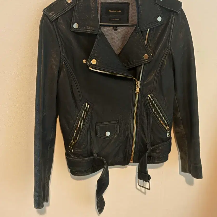 Massimo Dutti 가죽 라이더 자켓