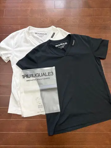 1PIU1UGUALE3 2팩 T셔츠 V넥 2장 세트