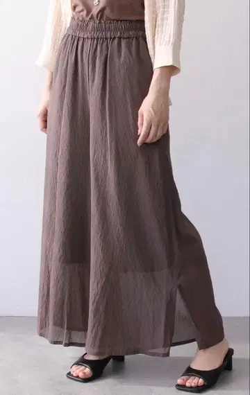 MELROSE A0736FP517 와이드 팬츠 브라운 F 미사용