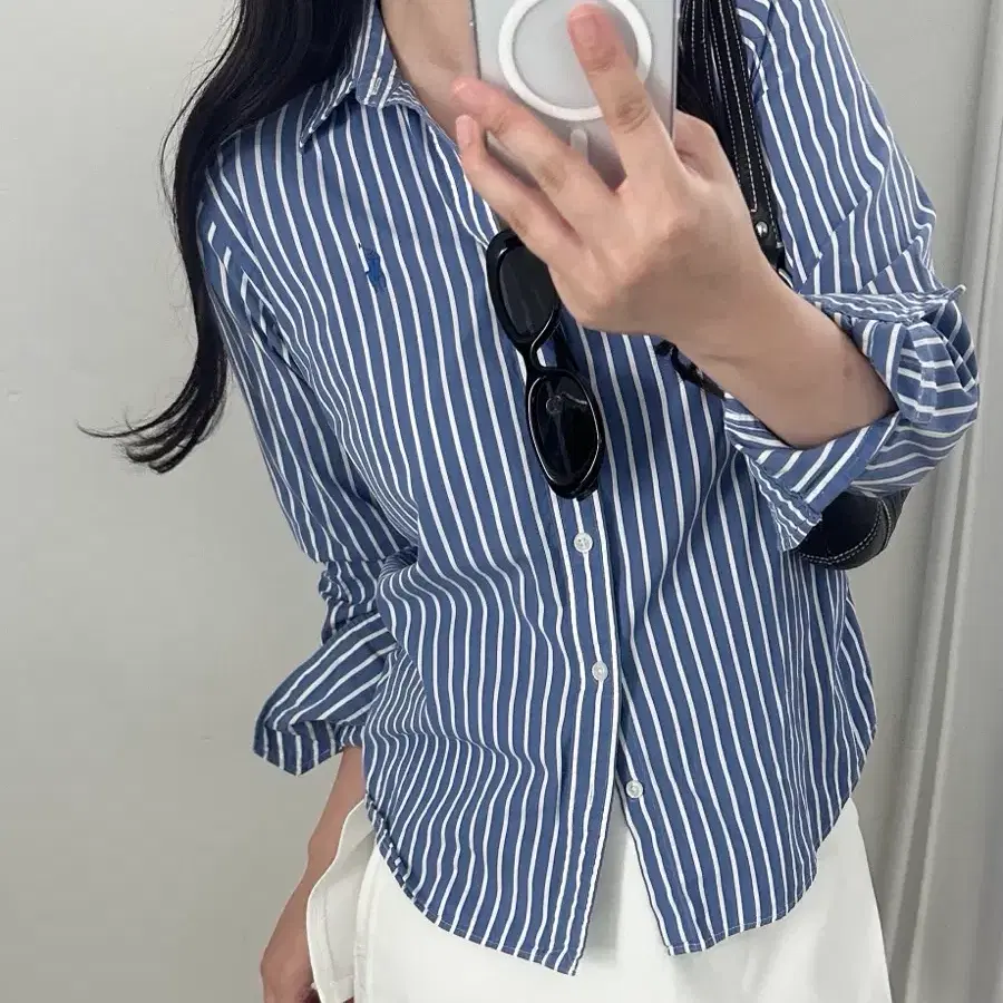 랄프로렌 스포츠 스카이블루 스트라이프 셔츠