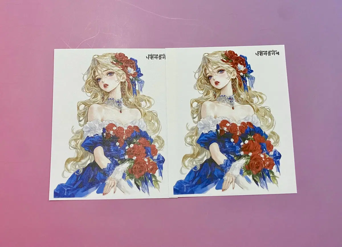 [인스] 낙원아뜰리에 인물 스티커 (블루)
