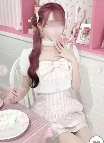허니뮤우 초커 달린 체크 빅 리본 앙상블 원피스