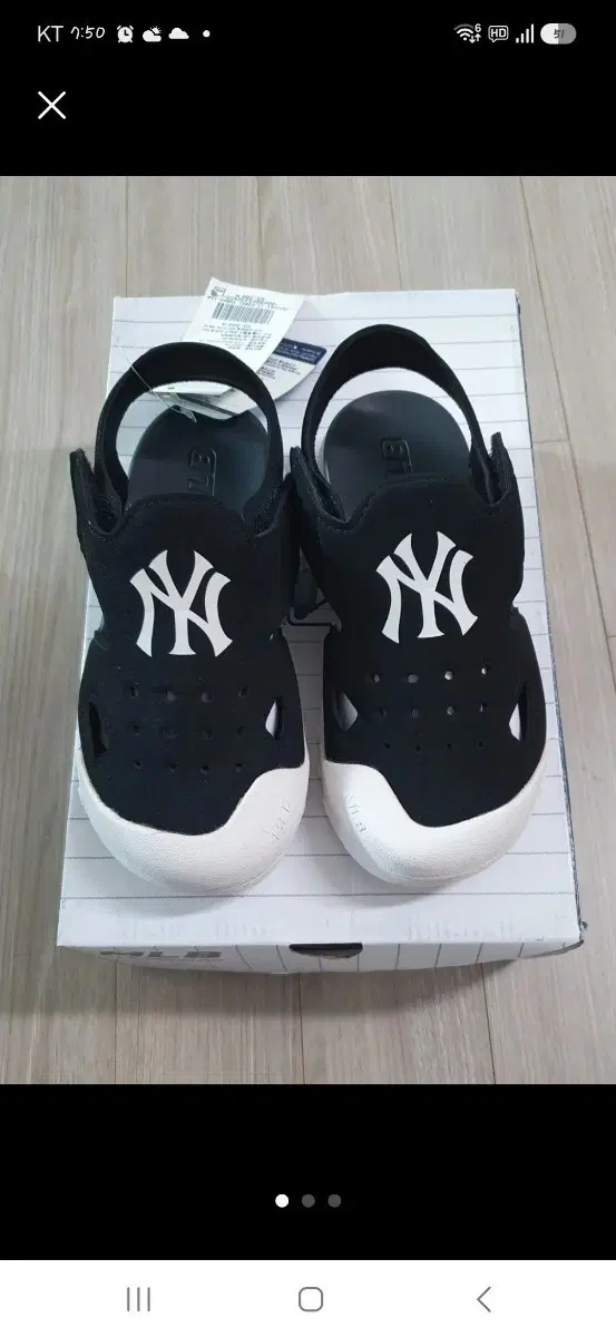 MLB 뉴욕 양키스 키즈 샌들 블랙