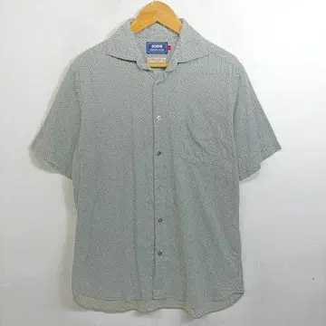 80s SCENE 오픈 카라 셔츠 반팔 하와이안 코몬 무늬 코튼 빈티지