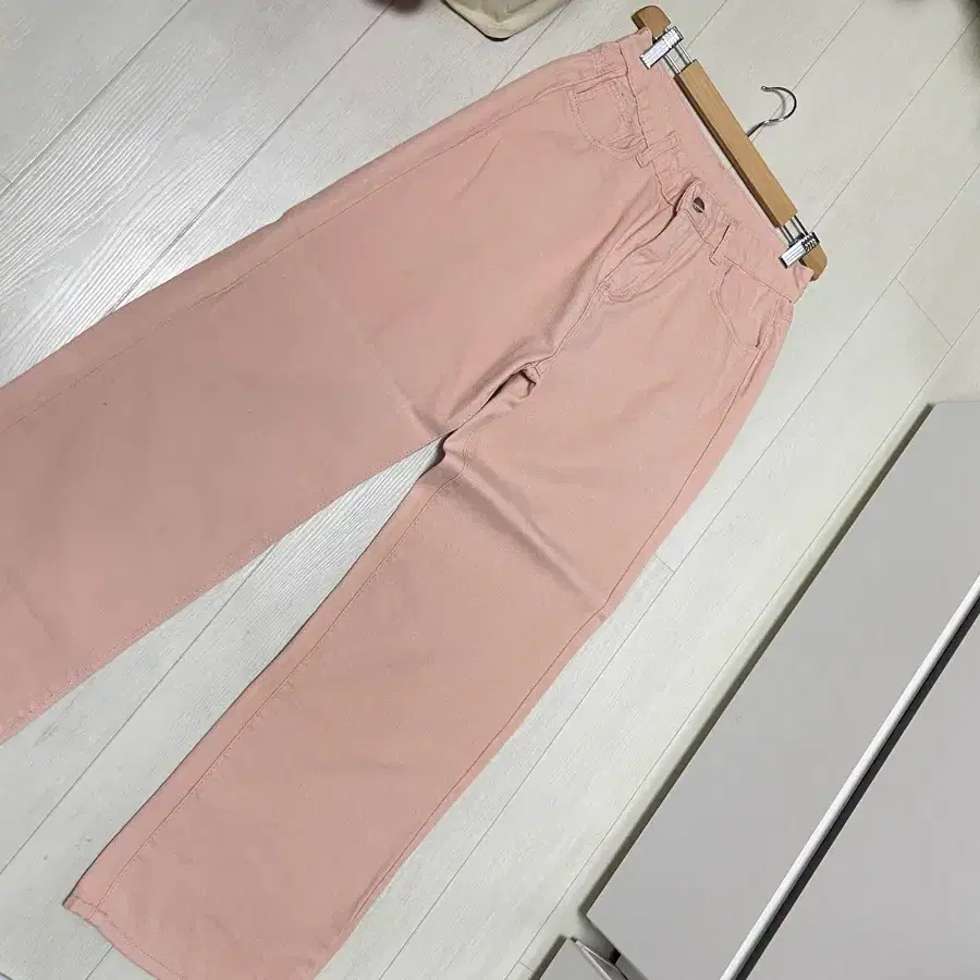 핑크 면바지