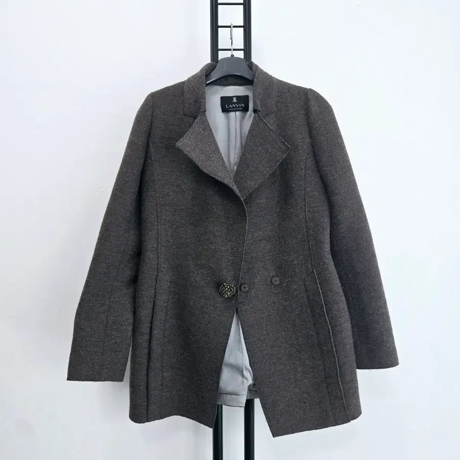 정품 랑방 컬렉션 LANVIN 모 70% 브라운 자켓