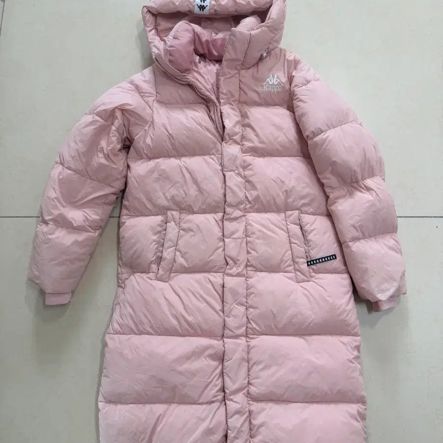 Kappa 카파 딸기우유 연핑크 롱패딩 X-SMALL