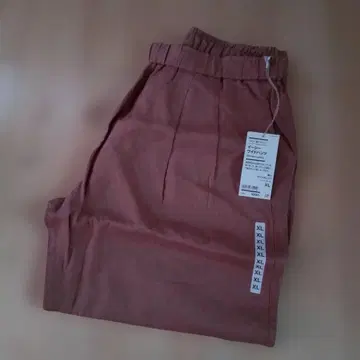 무인양품 린넨 워싱 이지 와이드 팬츠 다크 오렌지 XL