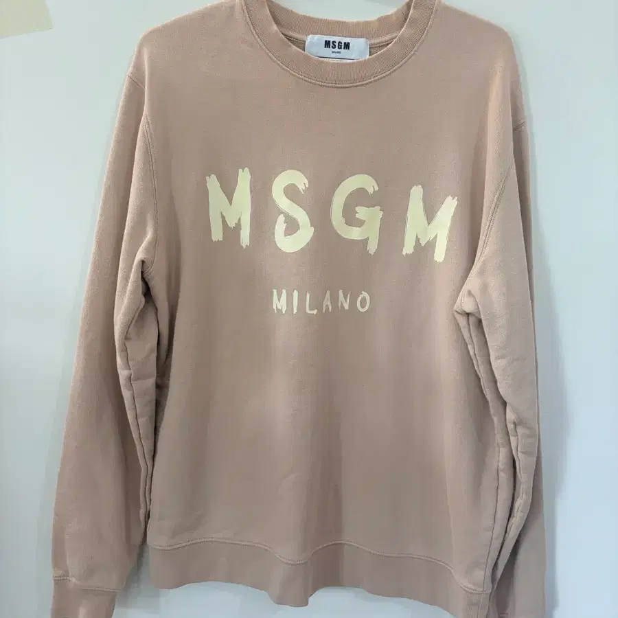 MSGM 로고 스웻셔츠 베이지 맨투맨