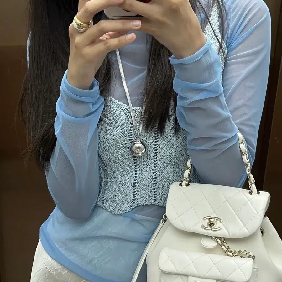 낫띵에브리띵 메쉬 롱 슬리브 탑