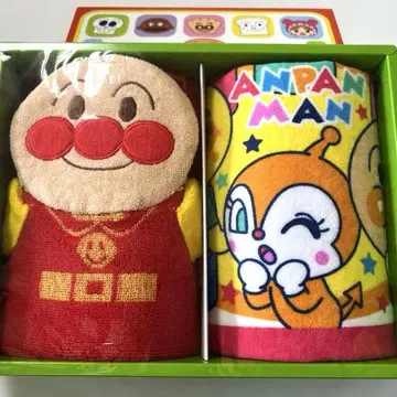 호빵맨 짤랑이 타월 세트