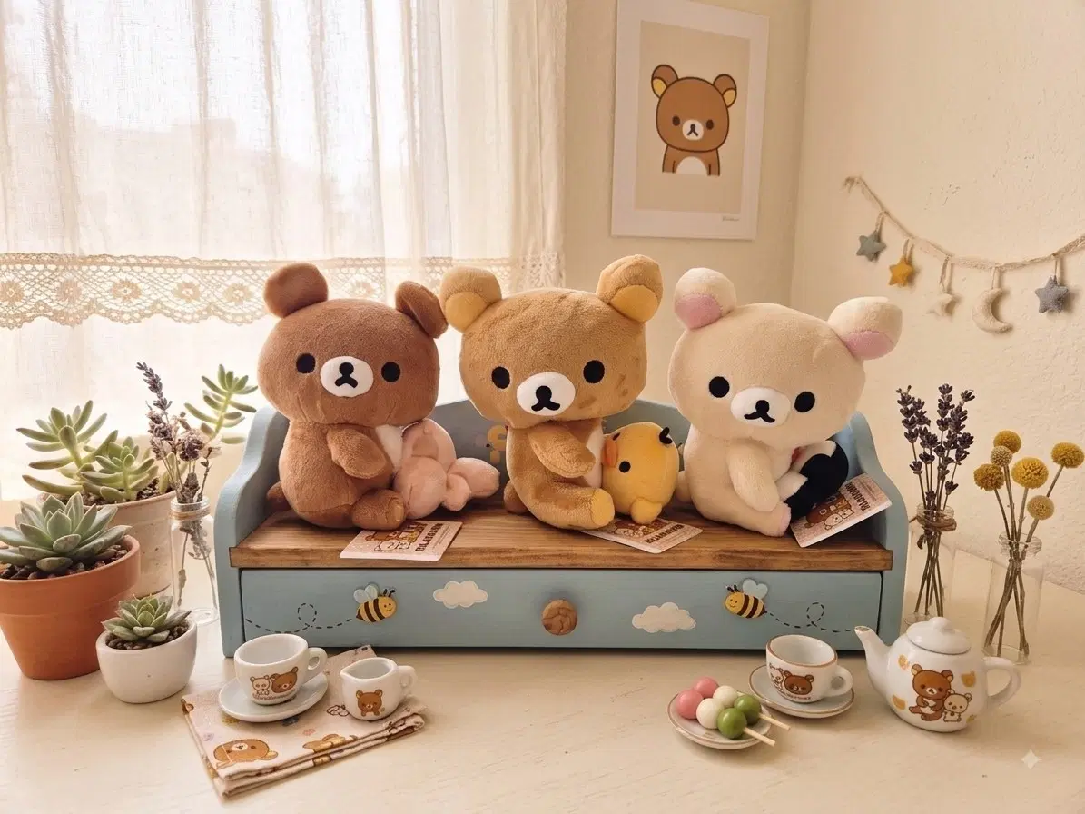 리락쿠마 코리락쿠마 코구마 진동 덜덜이 인형 3종(택있는 새상품)