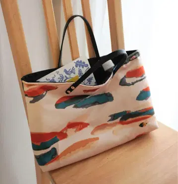 스카프 퀼팅 토트백