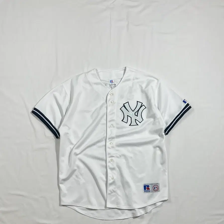 90s 러셀애슬레틱 mlb ny양키즈 jeter 베이스볼 반팔셔츠