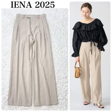 새상품급 IENA 이에나 TA/PL 조젯 턱 와이드 팬츠 2025