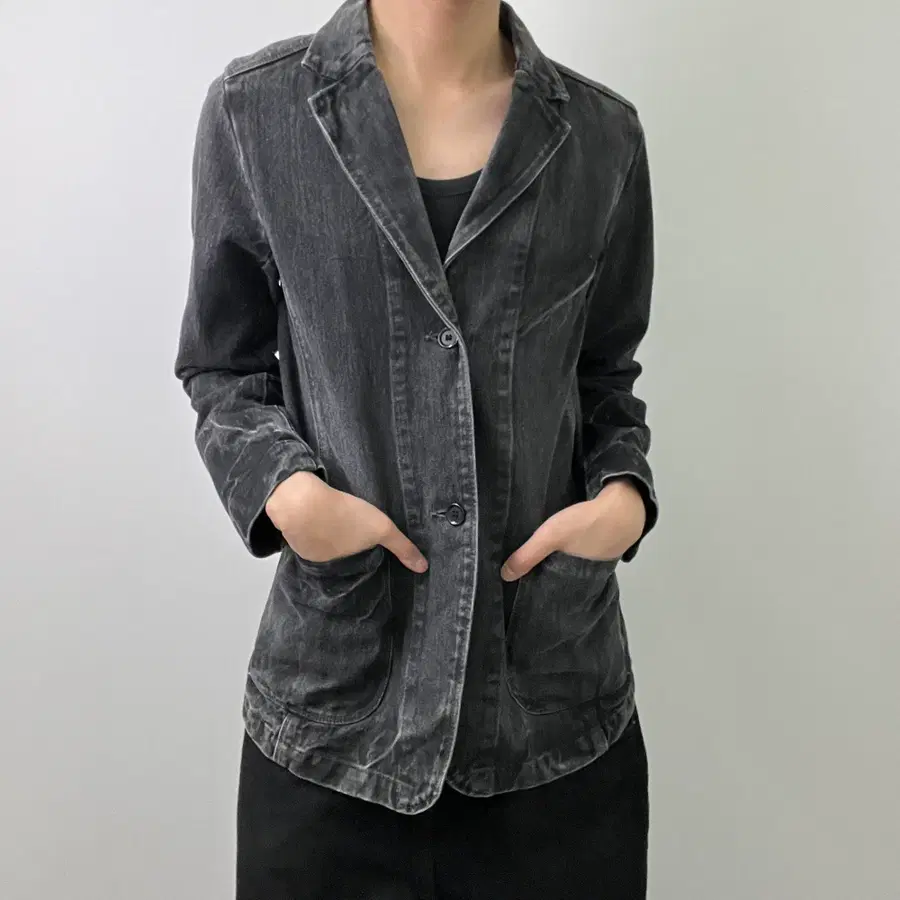 스펠바운드 블랙 데님 블레이저 자켓