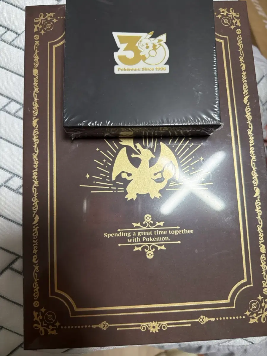 포켓몬 스토어 (포스온) 30주년 뱃지 8월달+ 리자몽 프리미엄 가죽 노트