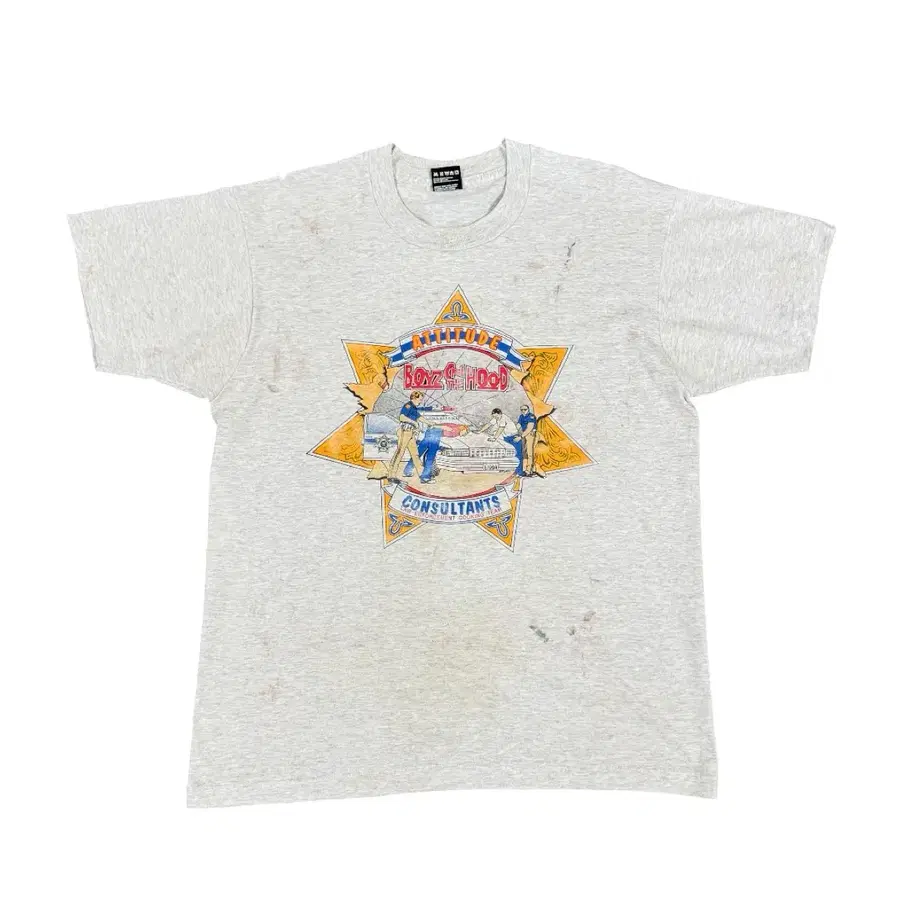 빈티지 90s 보이즈 앤 더 후드 패러디 티셔츠 Police Humor Tee