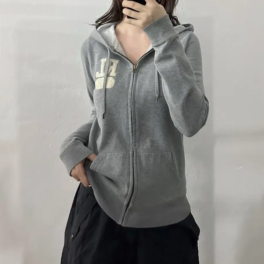(M) 폴로 그레이 후드집업