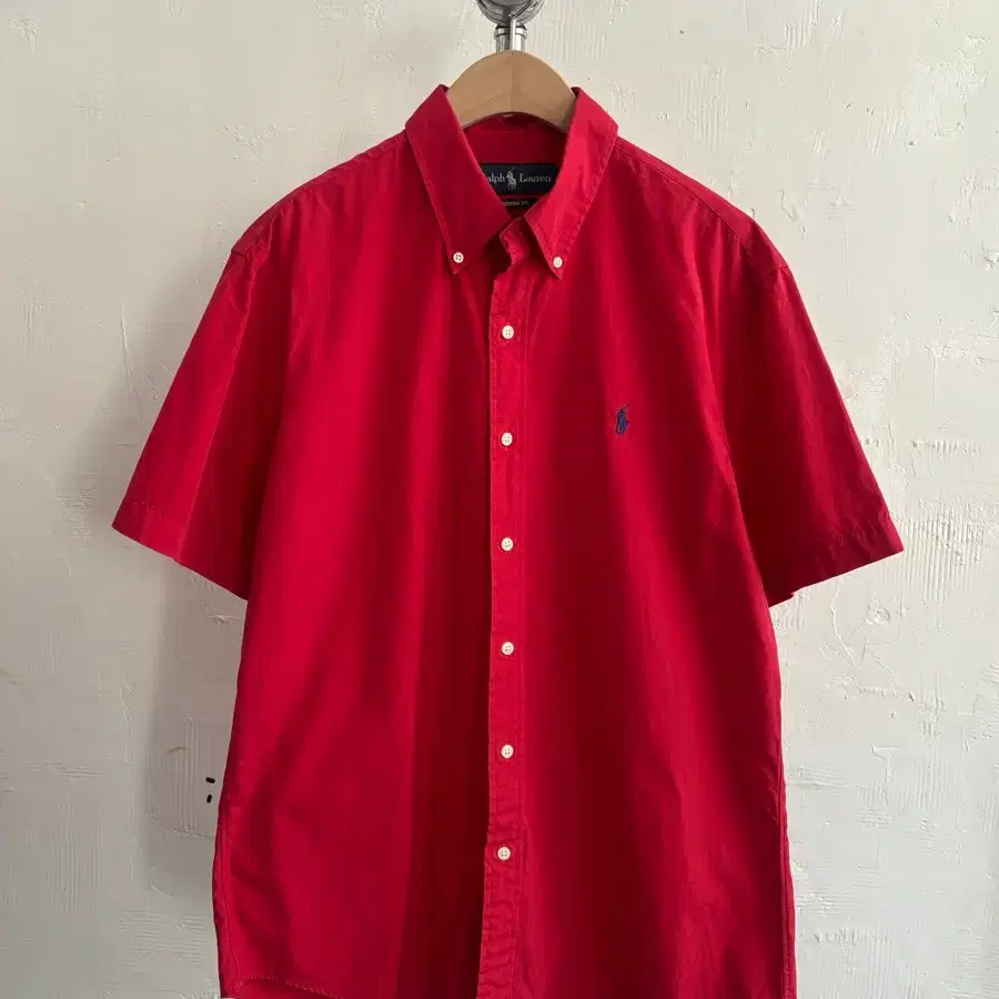 Polo 폴로랄프로렌 커스텀핏 레드 반팔 셔츠