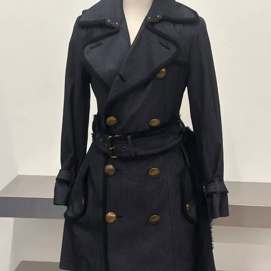 버버리 블루라벨 데님 트렌치코트