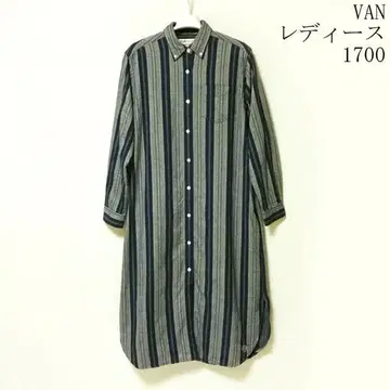 VAN 스트라이프 버튼 다운 셔츠 원피스 새상품급
