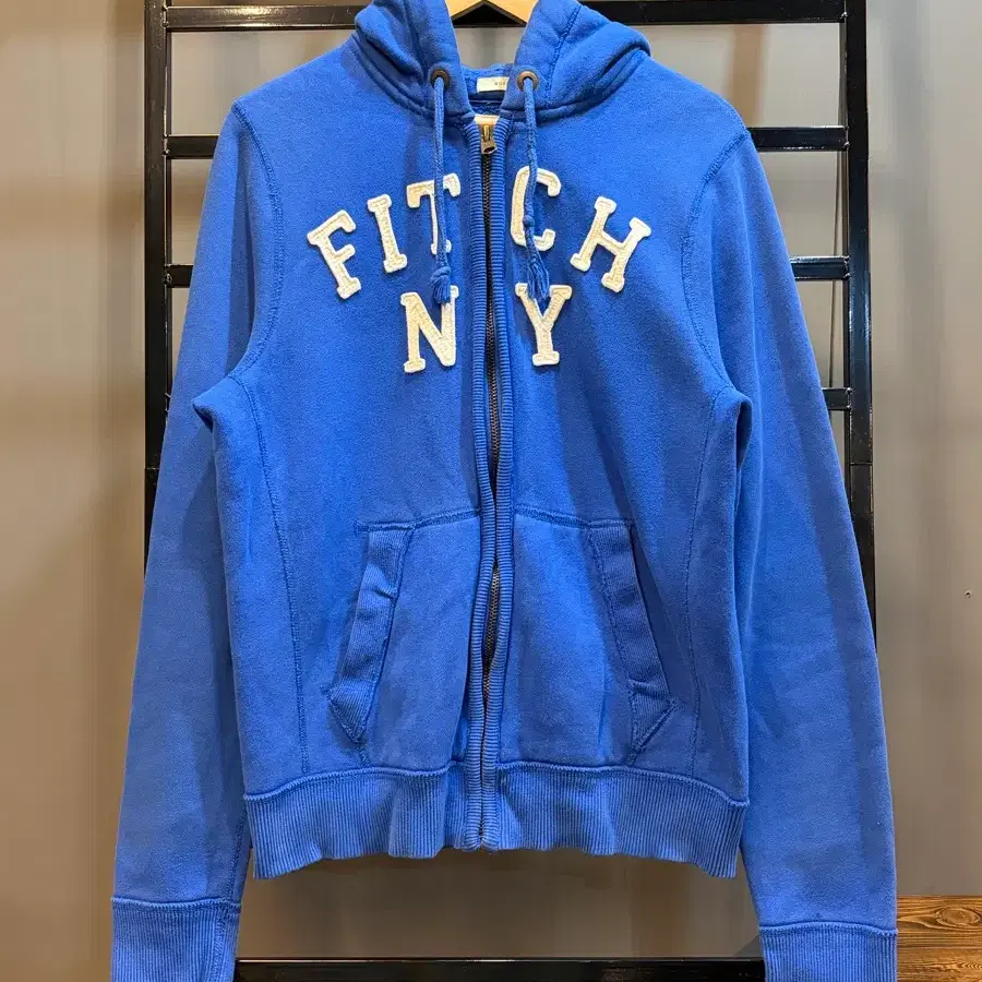 [XL] 아베크롬비 앤 피치 Abercrombie & Fitch 아플리케 집업 후드 블루 4.9