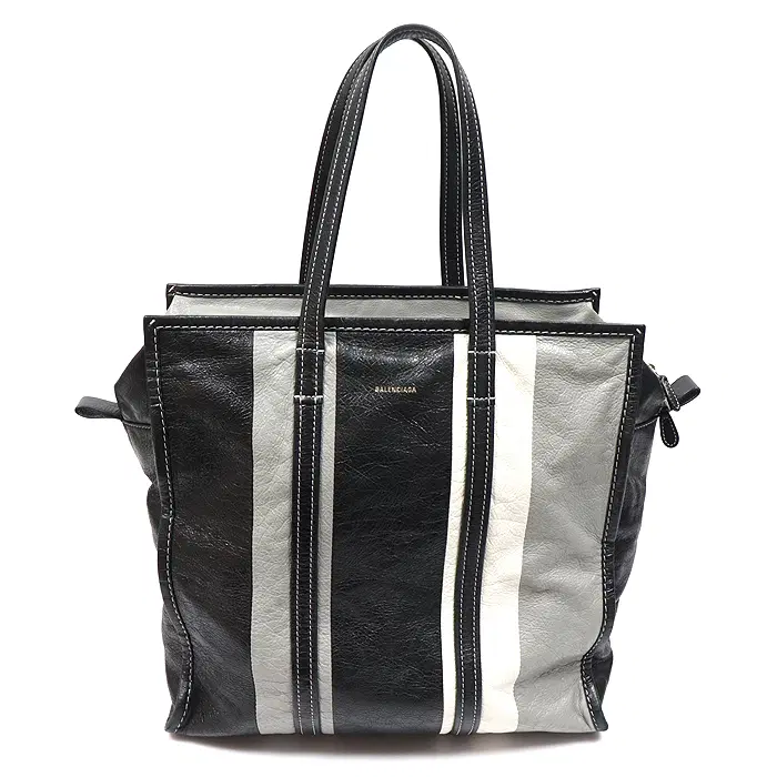 Balenciaga(발렌시아가) 443097 램스킨 바자르 스트라이프 쇼퍼 미듐 토트백 MUJ79974BC