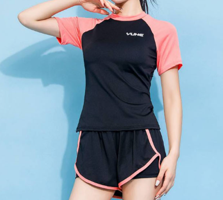 오렌지블랙 래쉬가드 수영복