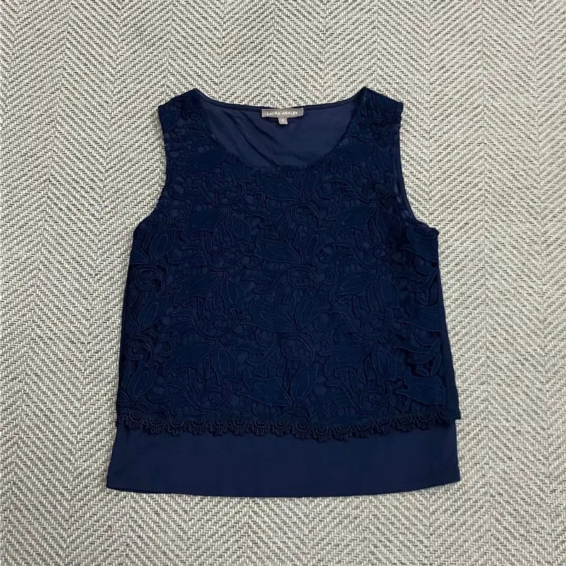 로라 애슐리 레이스 슬리브리스 v5639