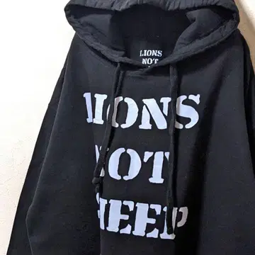 라이온즈 낫 쉽 영문 로고 후드 맨투맨 블랙 L 구제 의류