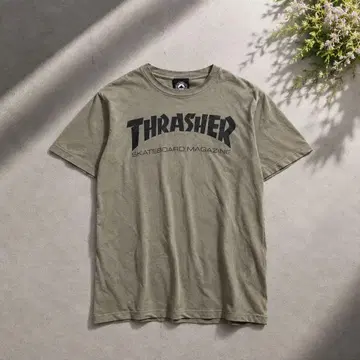 빈티지/THRASHER/티셔츠/카키/스트릿/스케이터