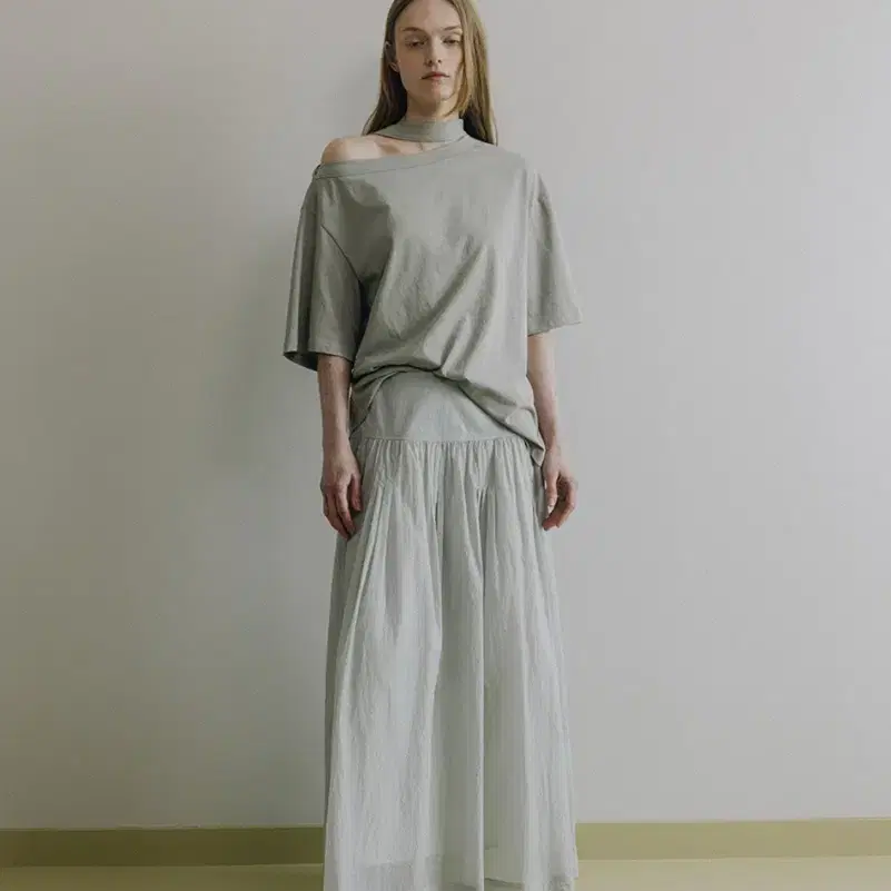 루에브르 맥시 스커트 Gathered Pleated Maxi Skirt
