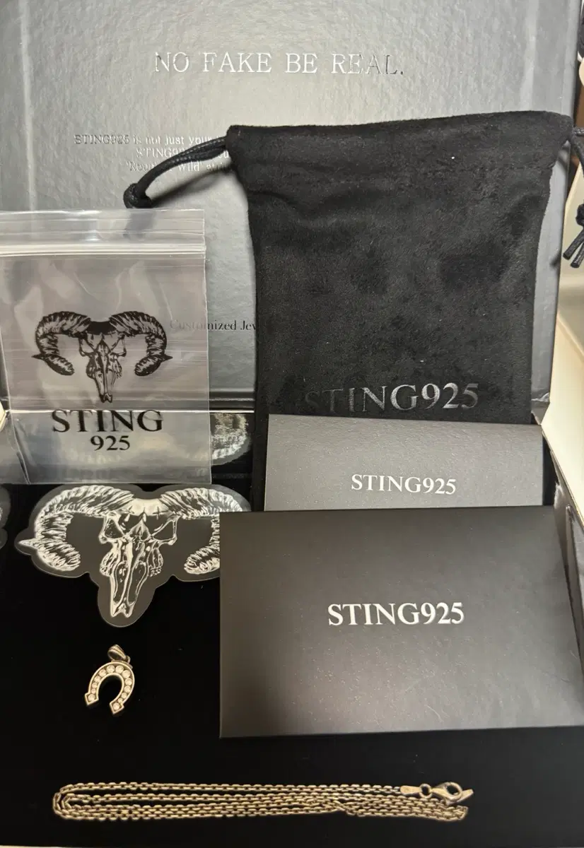 STING925 말발굽 펜던트+ 체인(925실버),스몰