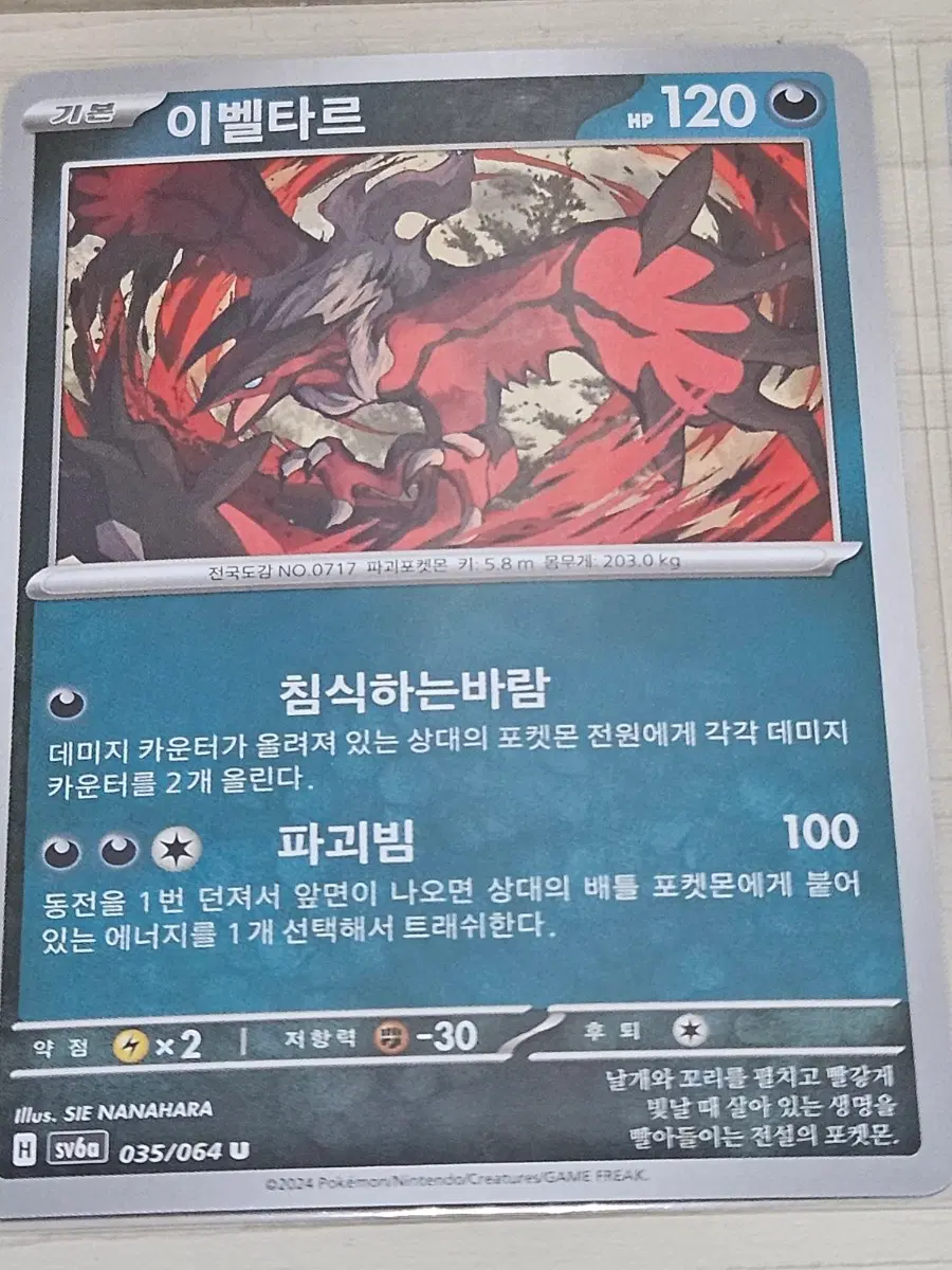 [한정수량] 포켓몬카드 이벨타르