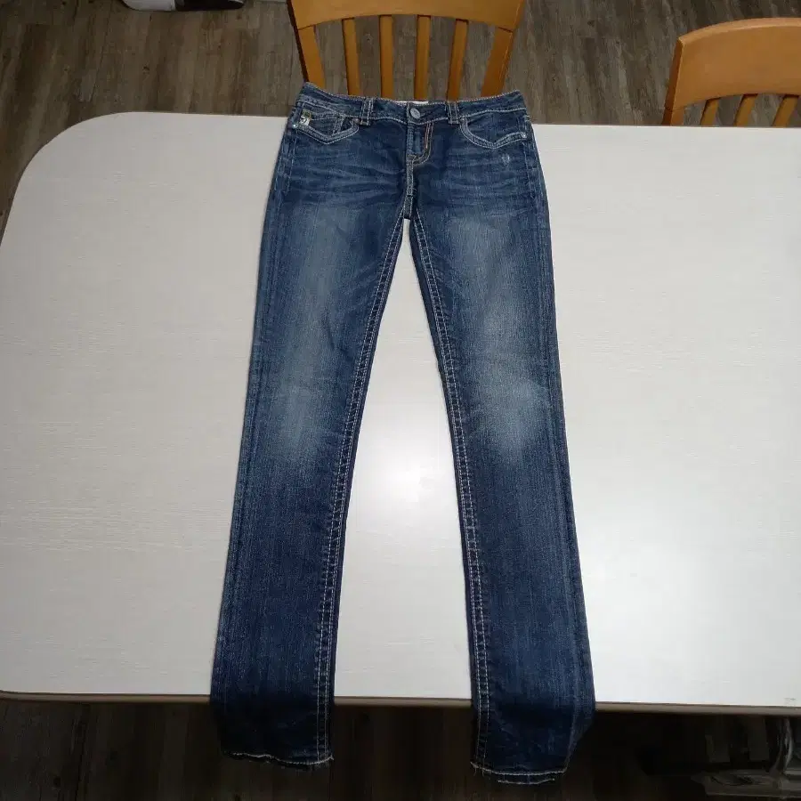 26 MEK DENIM 골반 워싱 스판 슬림일자진 26-646