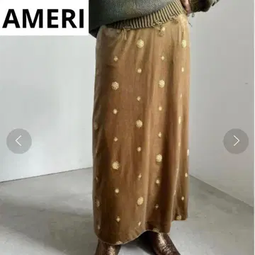 AMERI 글리터 자수 벨루어 스커트 M