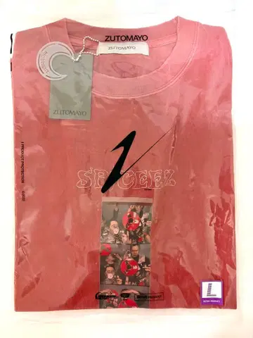 계속 한밤중이면 좋을 텐데 SPICEEZ 티셔츠 빈티지 레드 L 사이즈 스파이시즈
